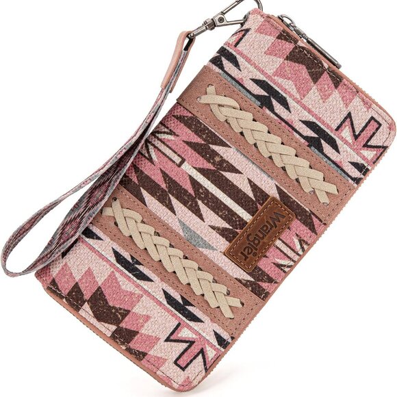 Aztec Boho Cotton Canvas Zipper Wallet Wristlet Purse for Women - Picture 2 of 6